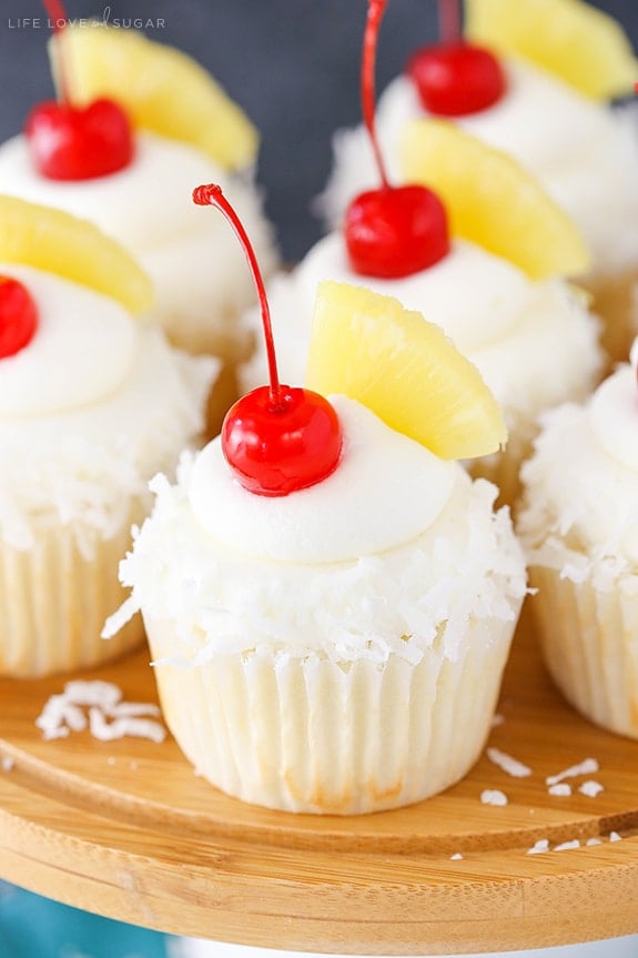 Pina Colada Cupcakes - Life Love and Sugar