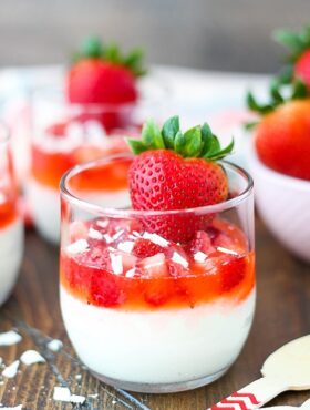 Image of Strawberry White Chocolate Mousse Cup in glass