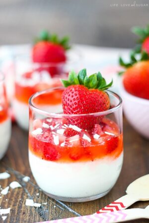 Image of Strawberry White Chocolate Mousse Cup in glass