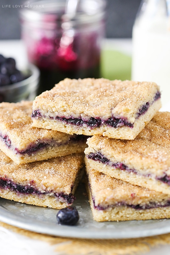 Homemade Blueberry Jam Cake Bars