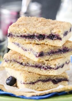 close up image of Blueberry Jam Cake Bars