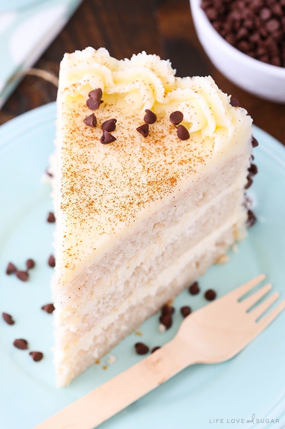 Cannoli Layer Cake with mascarpone frosting