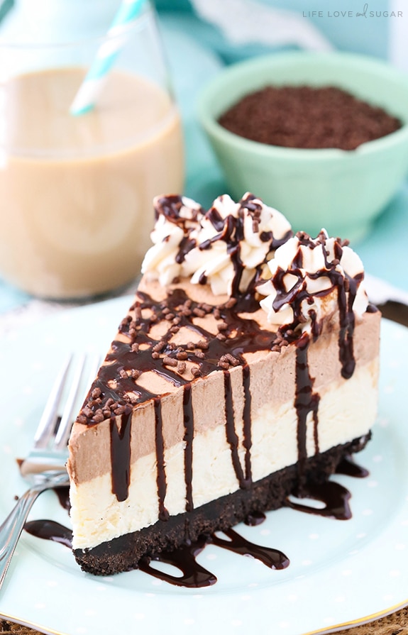 A slice of Frozen Irish Cream Mousse Cake