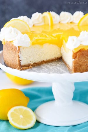 Lemon Cheesecake with slice removed