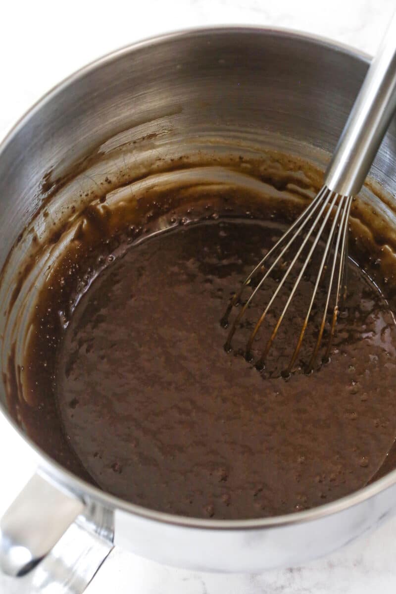 Melted chocolate in a bowl