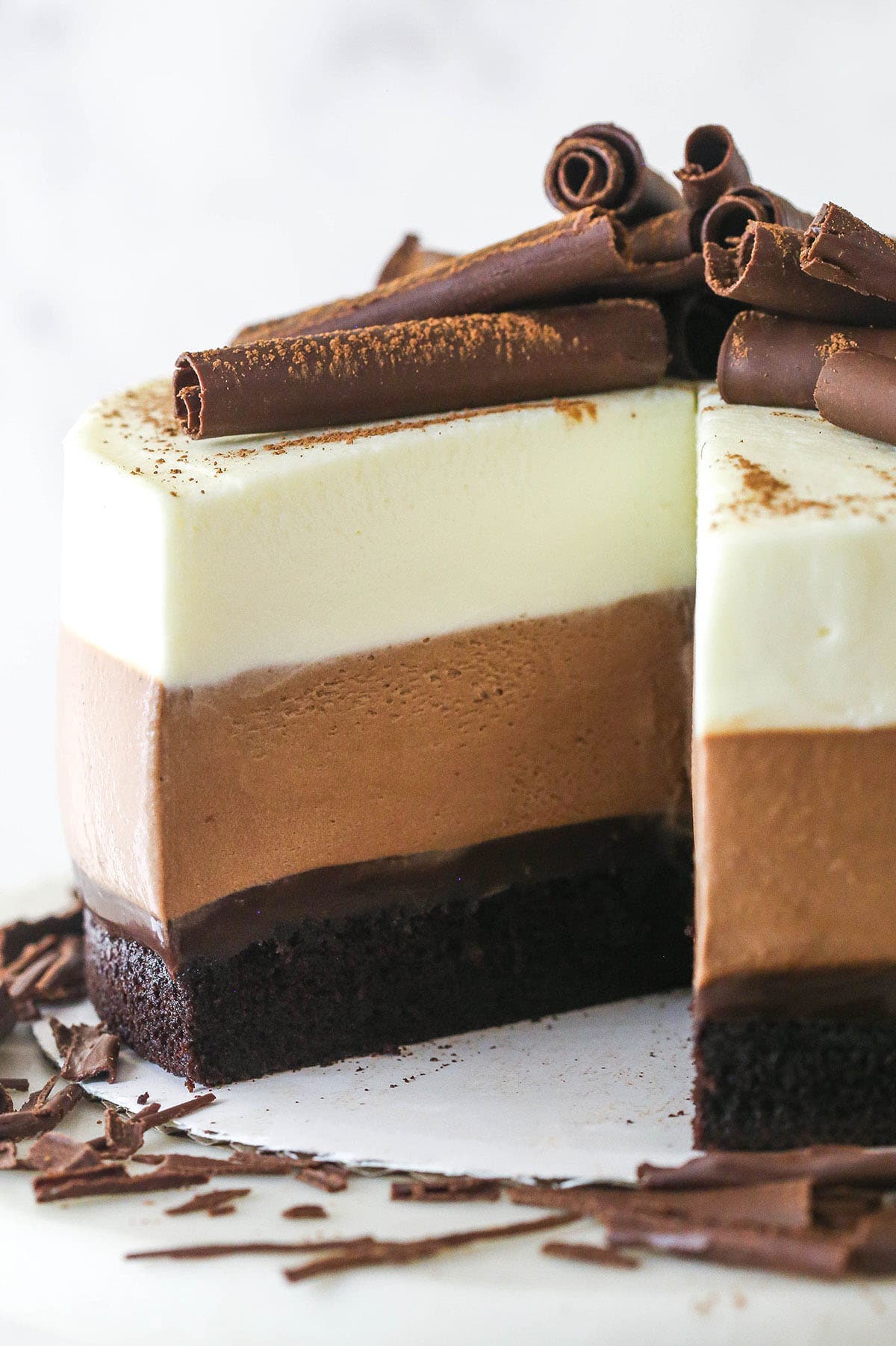 Triple Chocolate Mousse Cake - Rich & Decadent!