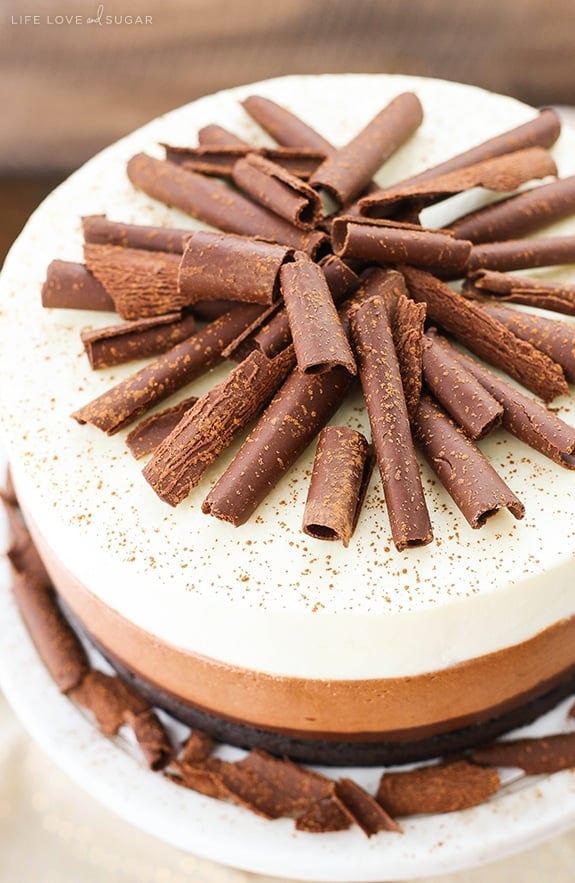 Homemade Triple Chocolate Mousse Cake