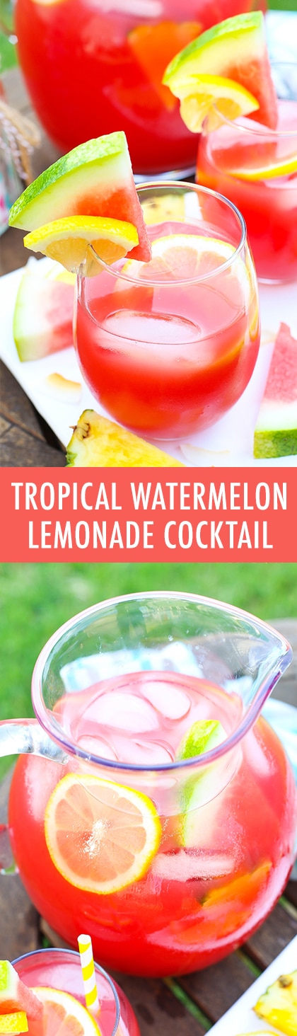 Tropical Watermelon Lemonade Cocktail