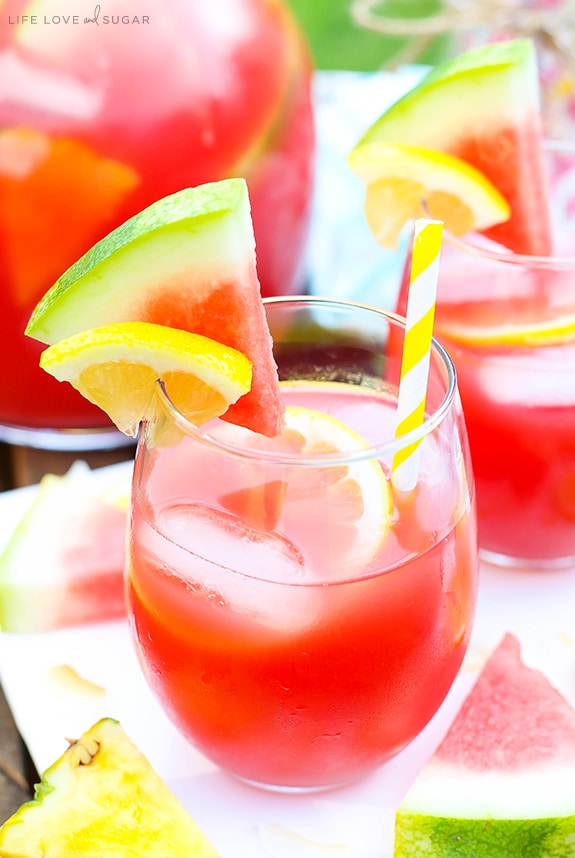 Easy Tropical Watermelon Lemonade Cocktail