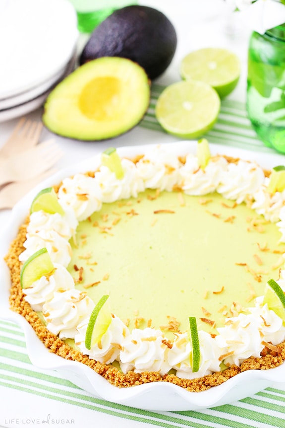 A whole Avocado Key Lime Pie