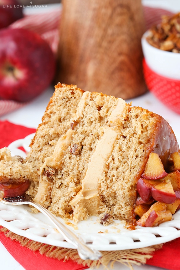 Homemade Caramel Apple Pecan Layer Cake