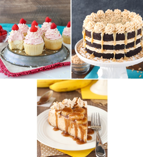 Collage of desserts from cookbook