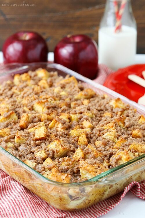 Overnight Cinnamon Apple Baked French Toast Casserole Life Love and Sugar