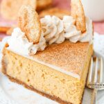 slice of Snickerdoodle Dulce De Leche Cheesecake