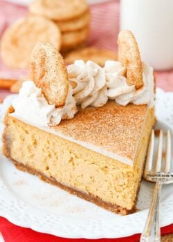 slice of Snickerdoodle Dulce De Leche Cheesecake