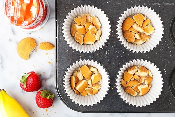 Assembling Strawberry Banana Frozen Yogurt Cupcakes