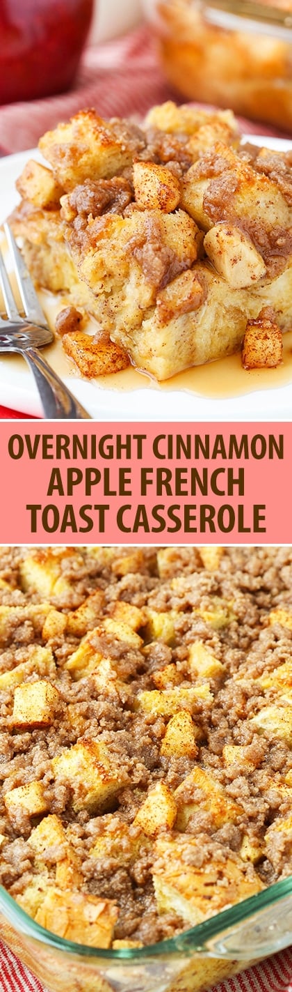 Overnight Cinnamon Apple French Toast Casserole!