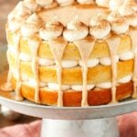 Image of Cinnamon Roll Layer Cake on cake stand