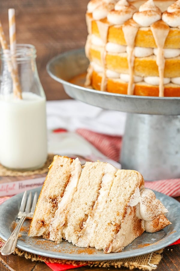 Easy Cinnamon Roll Layer Cake recipe