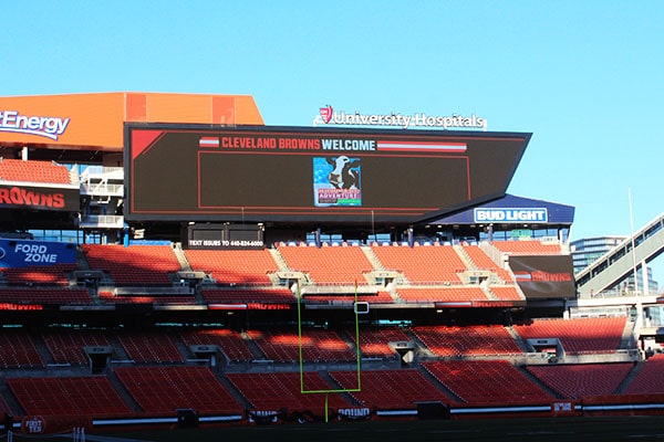 The Jumbotron at the Cleveland Browns Football Game