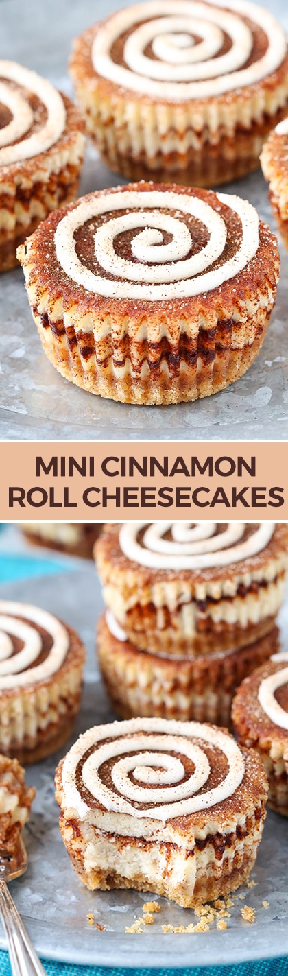 Mini Cinnamon Roll Cheesecakes! So easy and delicious!