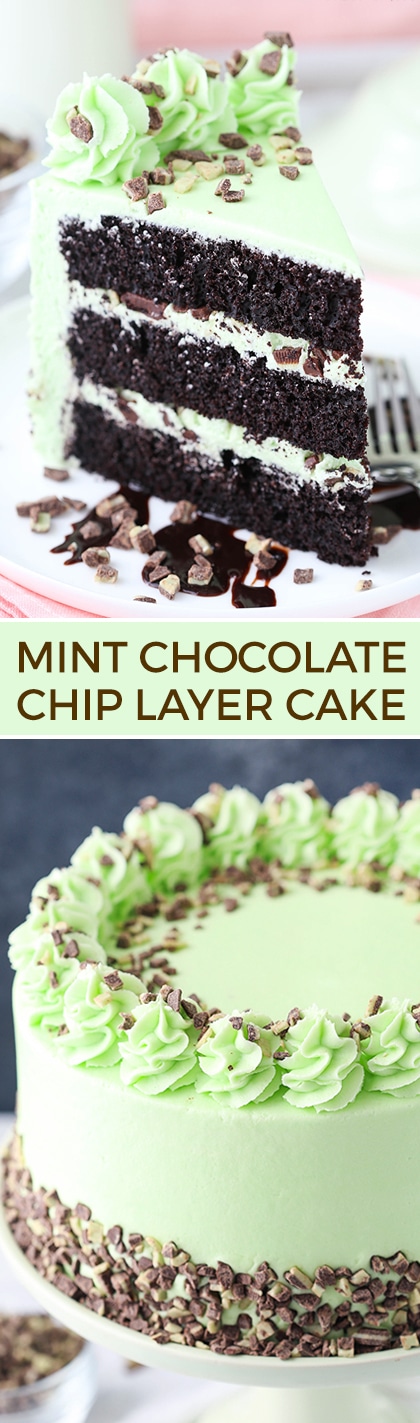 Mint Chocolate Chip Layer Cake