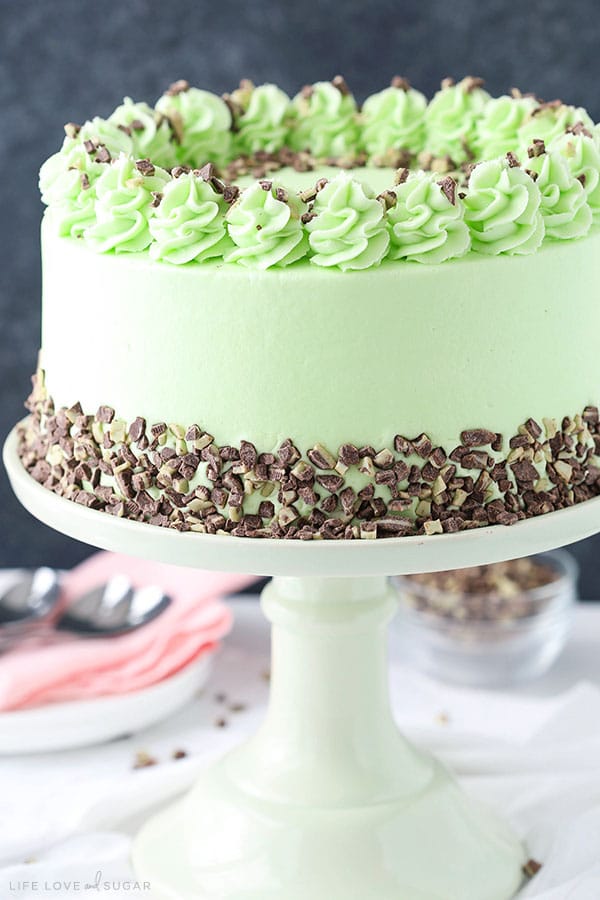 Homemade Mint Chocolate Chip Layer Cake