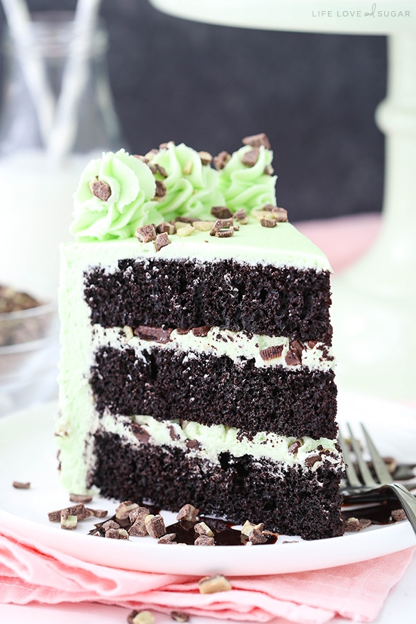 Easy Mint Chocolate Chip Layer Cake