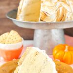 image of No Bake Pumpkin Spice Baked Alaska on plate