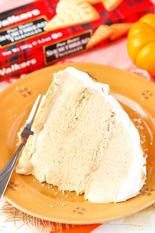 No Bake Pumpkin Spice Baked Alaska slice