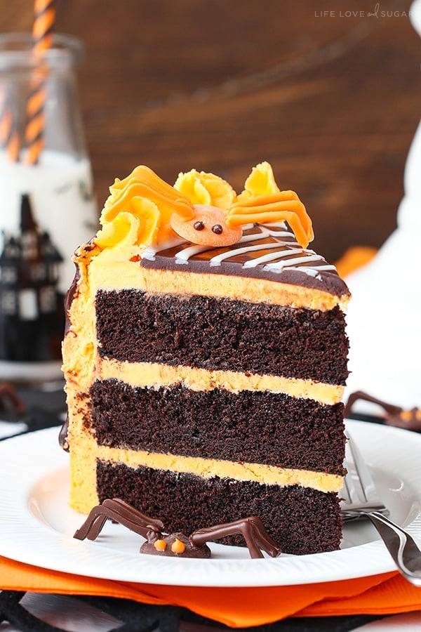 Spiderweb Chocolate Cake with Vanilla Frosting! So fun for Halloween!