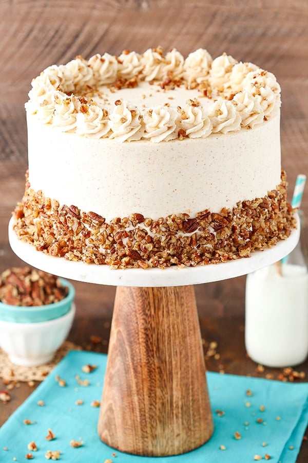 Browned Butter Pecan Layer Cake decorated