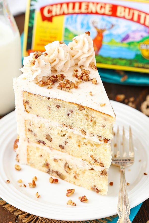 Browned Butter Pecan Layer Cake slice