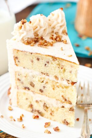slice of Browned Butter Pecan Layer Cake
