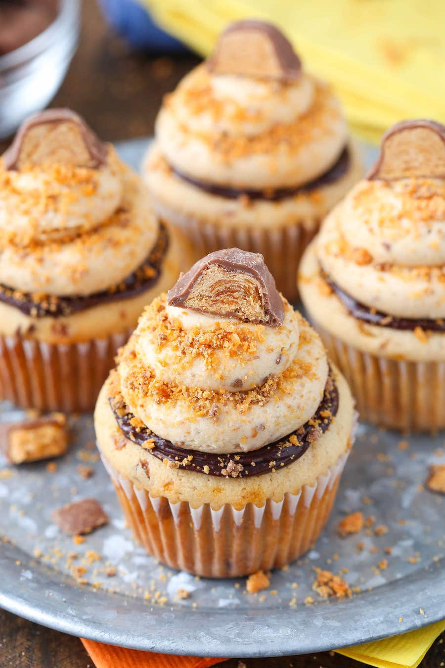 Easy Butterfinger Cupcakes