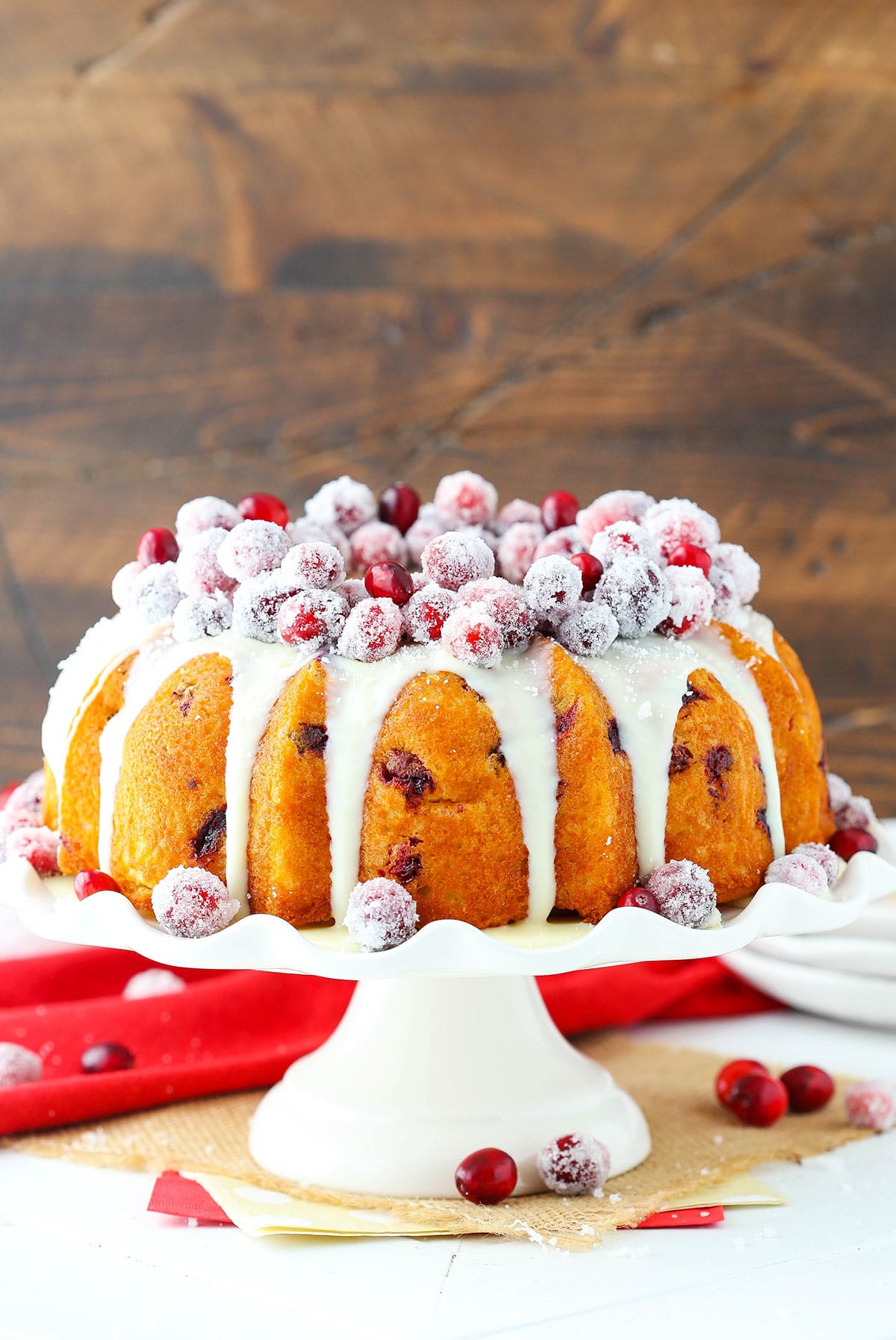 A festive show-stopper dessert! This moist white chocolate Bundt cake baked  in our new sparkling Very Merry Bundt is studded with juicy…