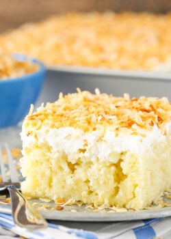 slice of Coconut Poke Cake