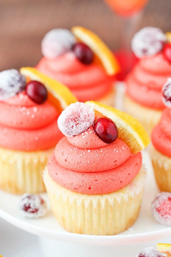 Cranberry Mimosa Cupcakes