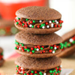 image of stack of Double Chocolate Cookie Sandwiches