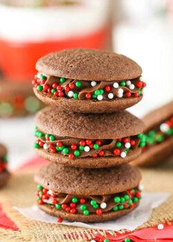 image of stack of Double Chocolate Cookie Sandwiches
