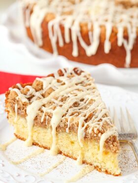 image of slice of Eggnog Crumb Cake