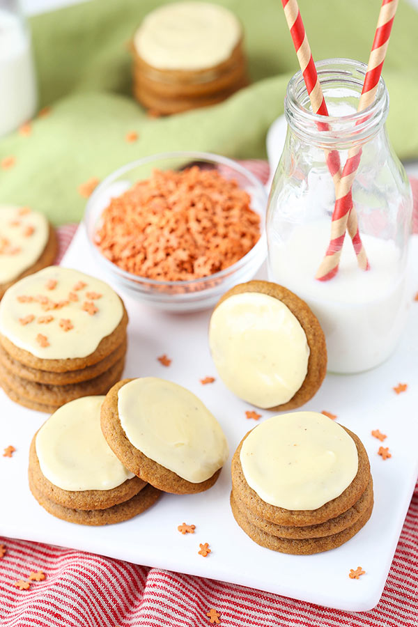 Gingerbread Cookies with Eggnog Icing! The perfect Christmas cookie!