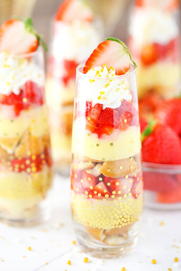 Mini Strawberry Champagne Trifle