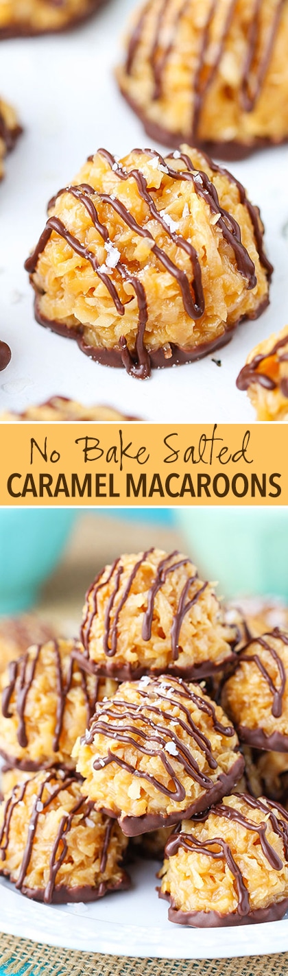 No Bake Salted Caramel Coconut Macaroons! So easy to make!