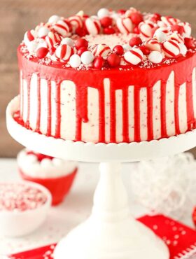 full image of Peppermint Chip Layer Cake on cake stand