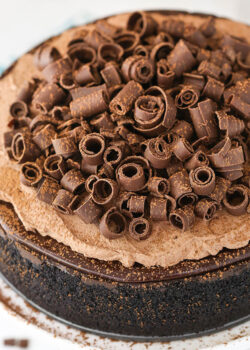 overhead image of Chocolate Lovers Cheesecake