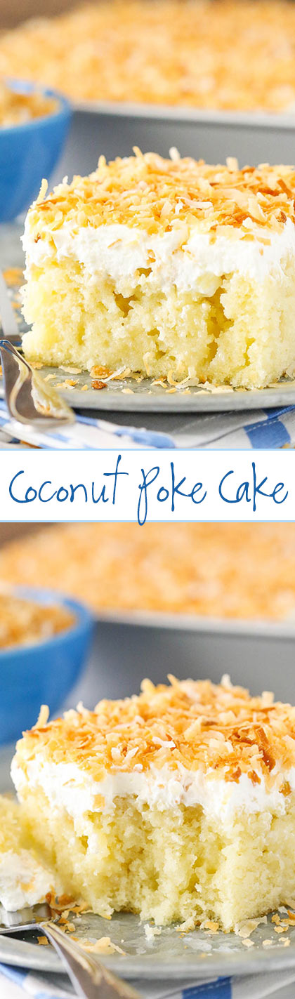 Coconut Poke Cake - completely from scratch and easy to make!