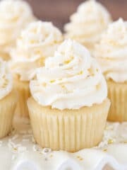 image of Easy Moist Vanilla Cupcakes close up