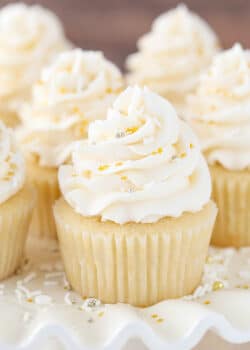 image of Easy Moist Vanilla Cupcakes close up