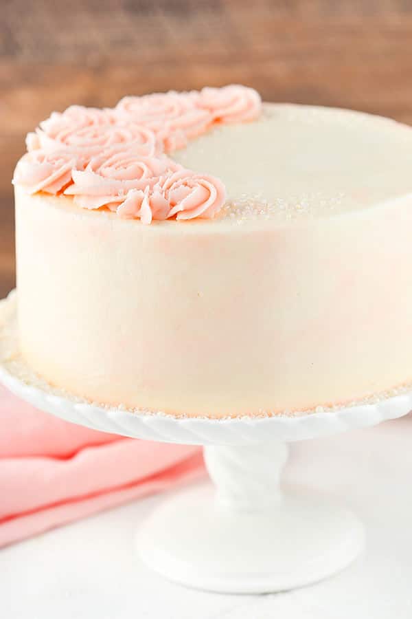 Decorated Rose Water Vanilla Layer Cake